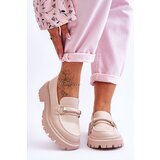 Kesi Women's moccasins on a massive platform Beige Calypso Cene