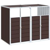  Spremište za 2 kanta za otpad smeđe 144x81x113 cm čelično | shoptok.hr