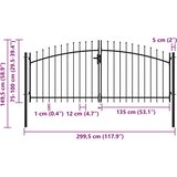  Dvokrilna ogradna vrata Woerden s kopljem na vrhu 299,5 x 149,5 cm | shoptok.hr
