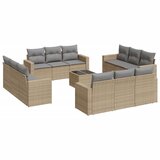 Maison Chic Seti vrtnega pohištva - Vrtna garnitura - Vrtni pohištvo set 13-delna z blazinami bež poli ratan, (21809993) | Shoptok.si