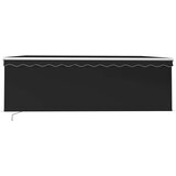 vidaXL Ročno zložljiva tenda s senčilom LED 4x3 m antracitna | Shoptok.si