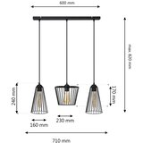  Luster na sajli TORRI 3xE27/15W/230V crna | Eponuda.com