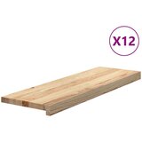 vidaXL Podloge za stopnice 12 kosov 80x25x2 cm trdna hrastovina | Shoptok.si