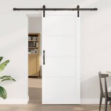  Klizna vrata Bijela i crna 83 x 202 cm Masivna borovina | shoptok.hr