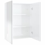 Furnova Kopalniška omarica z ogledalom 60x15x75 cm MDF sijoče bela, (21947194) | Shoptok.si