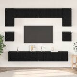vidaXL Set TV komoda s policom Ostalo s pohranom s vratima 8 pcs Crni hrast 100 x 30 x 30 cm Cijene