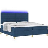  Postelja s škatlo z vzmetnico in LED modra 200x200 cm tkanina, (22082753) | Shoptok.si