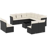  12-dijelni set vrtnih sofa od poliratana s jastucima crni | shoptok.hr