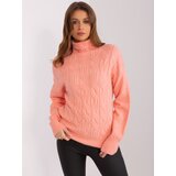 Fashion Hunters Women's peach turtleneck with braids