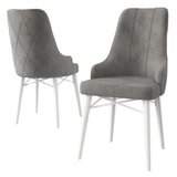 Hanah home set stolica Neta, 46x95x42 cm, 2 dijela, sivo-bijela | Eponuda.ba
