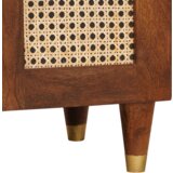 vidaXL Noćni ormarići s ladicama Smeđa Trska i čvrsto drvo manga | shoptok.hr