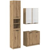  Set ormarića za kupaonicu s policom 3 pcs Umjetnički hrast | shoptok.hr