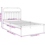 vidaXL Kovinski posteljni okvir z vzglavjem bel 107x203 cm, (21251435) | Shoptok.si
