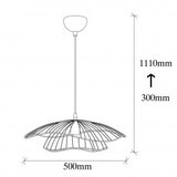 Opviq Vislica MIA vintage, metal, promjer 50 cm, visina 111 cm, podesiva visina, duljina kabla 90 cm, E27 40 W, Tel - 6503 | shoptok.hr