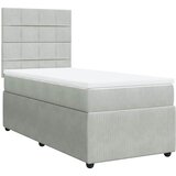  Box spring krevet s madracem svjetlosivi 90x190 cm baršunasti | shoptok.hr