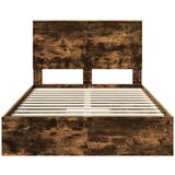  Postelja s shranjevanjem z vzglavjem Dimljeni oreh 135 x 190 cm, (5000106495) | Shoptok.si