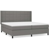  Box spring postelja z vzmetnico temno siva 200x200 cm blago, (20761079) | Shoptok.si