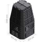  Vrtni kompostnik črn 93,3x93,3x146 cm 1000 L, (20980906) | Shoptok.si