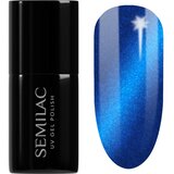 Semilac UV Hybrid Silk Effect gel lak za nohte z uporabo UV/LED lučke odtenek 466 Blue Silk Pyjamas 7 ml | Shoptok.si