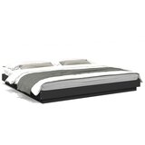 vidaXL Posteljni okvir z LED lučkami črn 180x200 cm inženirski les | Shoptok.si