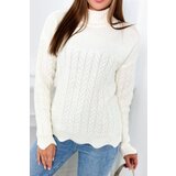 Kesi Sweater with decorative ruffle ecru | shoptok.hr