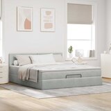  Otomanski krevet s madracem svijetlosivi 160x200 cm baršunasti | Eponuda.com