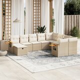 vidaXL 10-dijelni set vrtnih sofa s jastucima bež od poliratana | shoptok.hr