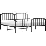  Metalni okvir kreveta s uzglavljem i podnožjem crni 193x203 cm | Eponuda.com