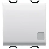 GW10033 jednosmerni prekidač 1P 250V ac - 16AX svetljivi - sa zamjenjivim neutralnim sočivom - 2 modula - sjajno belo - chorsmart