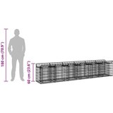  Gabionski uzdignuti krevet 2 pcs Srebrno 300 x 50 x 60 cm | shoptok.hr