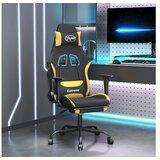  Masažna igraća stolica od tkanine s osloncem za noge crno-žuta | shoptok.hr
