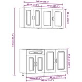  4-dijelni set kuhinjskih ormarića Kalmar konstruiranog drva | shoptok.hr