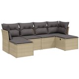  6-dijelni set vrtnih sofa s jastucima bež od poliratana | shoptok.hr