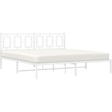  Metalni okvir za krevet s uzglavljem bijeli 183x213 cm | shoptok.hr