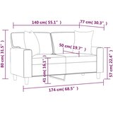  Dvosjed s ukrasnim jastucima boja crna 140 cm umjetna koža | shoptok.hr