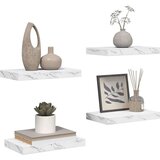  Polica na zidu Zidne 4 pcs Bijeli mramor 40 x 23 5 x 4 cm | shoptok.hr