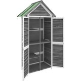 vidaXL Vrtna lopa za orodje siva 89x52,5x175 cm trdna borovina | Shoptok.si