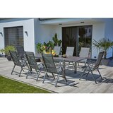 SUNFUN Maja Komplet vrtnog namještaja Stone (9 -dij., Sinterirani kamen/Aluminij/Tekstil, Night-Grey, Naslon za leđa podesiv na 5 razina) | shoptok.hr