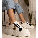 Gemre White and black sneakers decorated with glitter and a star Taleda | shoptok.hr