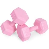  Set &amp;scaron;esterokutnih bučica 2x5 kg, utezi za vježbanje, opterećenje za fitness, roza, ModernHome Slike