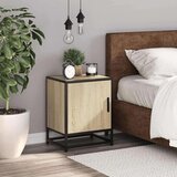 vidaXL Noćni ormarić Sonoma hrast Konstruirano drvo i metal | shoptok.hr