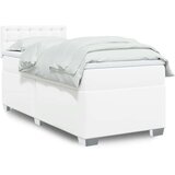 vidaXL Box spring postelja z vzmetnico bela 90x200 cm umetno usnje | Shoptok.si