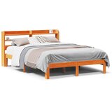 Maison Chic Posteljni okvir - Dvoposteljna postelja - Zakonska postelja brez vzmetnice voščeno rjava 140x200 cm trdna borovina-J2876, (21770166) Cene