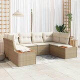  Sjedeća garnitura za vrt 6 kom. Bež poliratan 234 x 154 x 69 cm | shoptok.hr