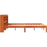 vidaXL Posteljni okvir z vzglavjem voščeno rjava 160x200 cm borovina | Shoptok.si