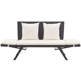  Vrtna klupa s jastucima crna 176 cm od poliratana | shoptok.hr