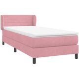 Box spring krevet s madracem ružičasti 90x220 cm baršunasti | shoptok.hr