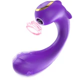SuperLove Raya G-Spot Sucking Dual Vibrator Purple