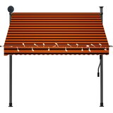 Tenda na ručno uvlačenje s LED svjetlom 200 cm narančasto-smeđa | Eponuda.com