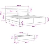  Bed Frame with Storage and Headboard Artisan Oak 180 x 200 cm | shoptok.hr